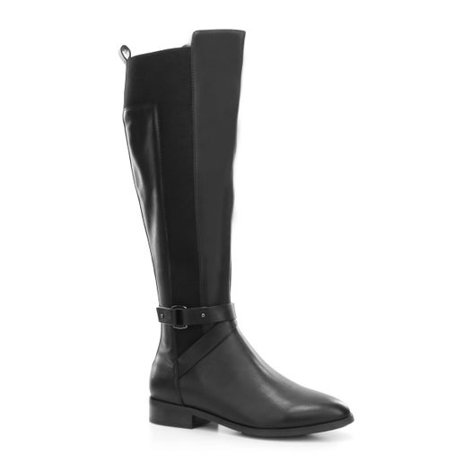 Cecilia Leather Knee High Boots in Black | Hush Puppies