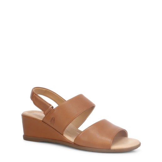Whistler Leather Wedge Sandals in Tan | Hush Puppies